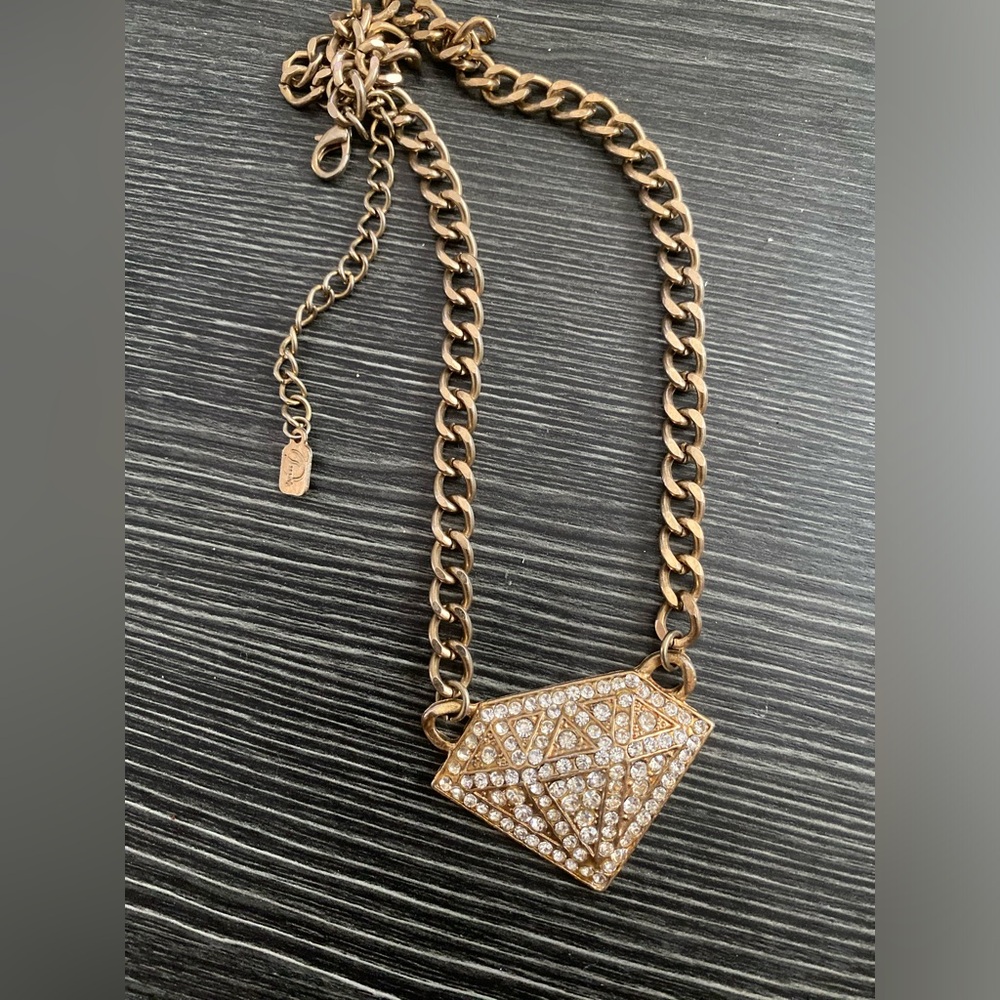 Gold Crystal Pave Diamond Pendant Necklace - Women Jewelry